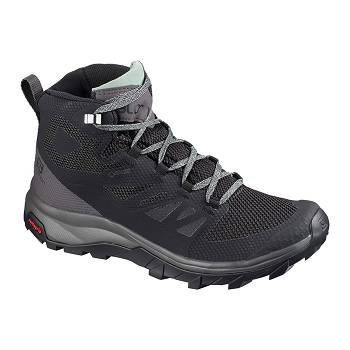 Salomon OUTline MID GTX W - Cierne Turistické Topánky Damske, S0268SK